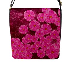 Cherry Blossoms Floral Design Flap Closure Messenger Bag (l) by Pakrebo