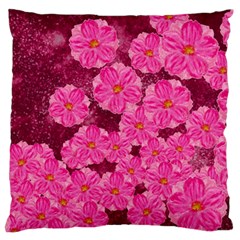 Cherry Blossoms Floral Design Large Flano Cushion Case (one Side) by Pakrebo