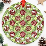 Seamless Pattern Leaf The Pentagon Round Filigree Ornament (Two Sides) Front