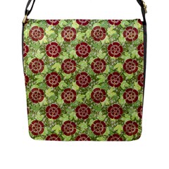 Seamless Pattern Leaf The Pentagon Flap Closure Messenger Bag (l) by Pakrebo