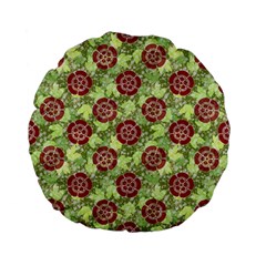 Seamless Pattern Leaf The Pentagon Standard 15  Premium Flano Round Cushions by Pakrebo