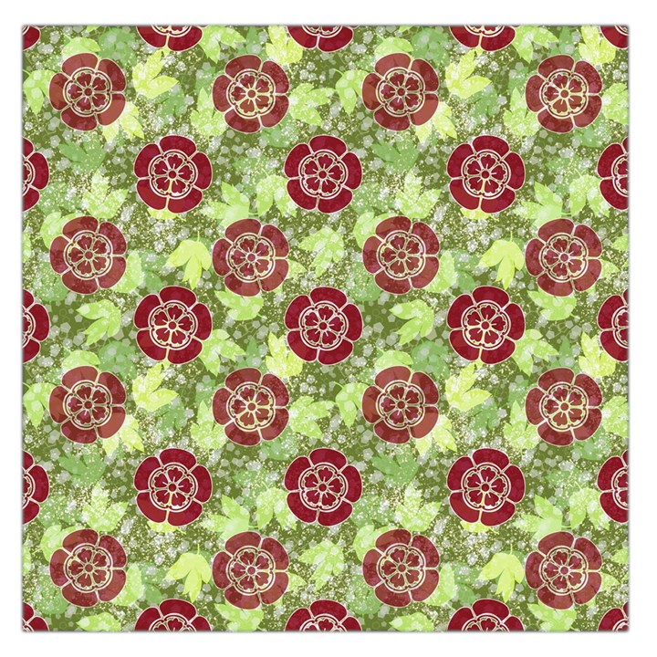 Seamless Pattern Leaf The Pentagon Large Satin Scarf (Square)