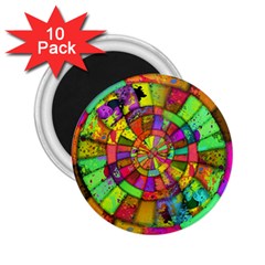 Color Abstract Rings Circle Center 2 25  Magnets (10 Pack)  by Pakrebo