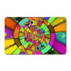 Color Abstract Rings Circle Center Magnet (rectangular) by Pakrebo