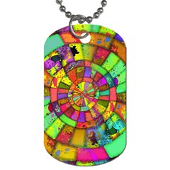 Color Abstract Rings Circle Center Dog Tag (one Side) by Pakrebo