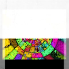 Color Abstract Rings Circle Center Rectangular Jigsaw Puzzl by Pakrebo