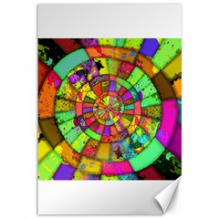 Color Abstract Rings Circle Center Canvas 12  X 18  by Pakrebo