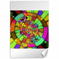 Color Abstract Rings Circle Center Canvas 20  X 30  by Pakrebo