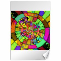 Color Abstract Rings Circle Center Canvas 24  X 36  by Pakrebo