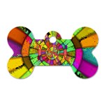 Color Abstract Rings Circle Center Dog Tag Bone (Two Sides) Back