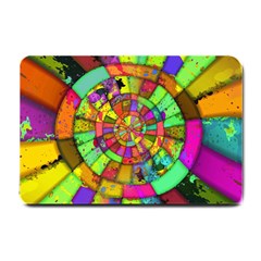 Color Abstract Rings Circle Center Small Doormat  by Pakrebo