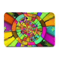 Color Abstract Rings Circle Center Plate Mats by Pakrebo