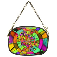 Color Abstract Rings Circle Center Chain Purse (two Sides) by Pakrebo