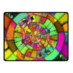 Color Abstract Rings Circle Center Fleece Blanket (small) by Pakrebo