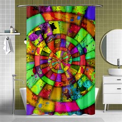 Color Abstract Rings Circle Center Shower Curtain 48  X 72  (small)  by Pakrebo