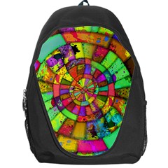 Color Abstract Rings Circle Center Backpack Bag by Pakrebo