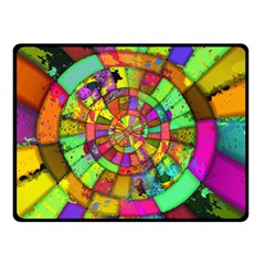 Color Abstract Rings Circle Center Double Sided Fleece Blanket (small)  by Pakrebo