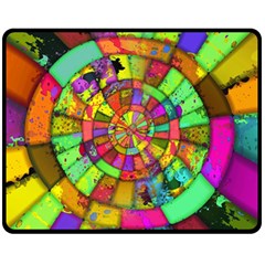 Color Abstract Rings Circle Center Double Sided Fleece Blanket (medium)  by Pakrebo