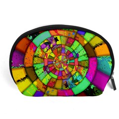 Color Abstract Rings Circle Center Accessory Pouch (large) by Pakrebo