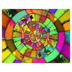 Color Abstract Rings Circle Center Double Sided Flano Blanket (medium)  by Pakrebo