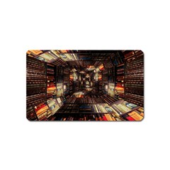 Library Tunnel Books Stacks Magnet (name Card) by Pakrebo