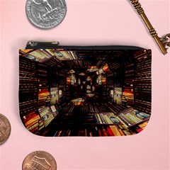 Library Tunnel Books Stacks Mini Coin Purse by Pakrebo