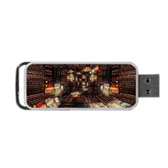 Library Tunnel Books Stacks Portable Usb Flash (one Side) by Pakrebo