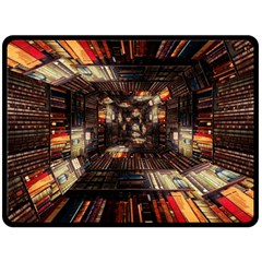 Library Tunnel Books Stacks Double Sided Fleece Blanket (large)  by Pakrebo