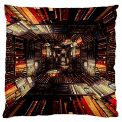 Library Tunnel Books Stacks Standard Flano Cushion Case (two Sides) by Pakrebo