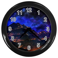 Landscape Sci Fi Alien World Wall Clock (black) by Pakrebo