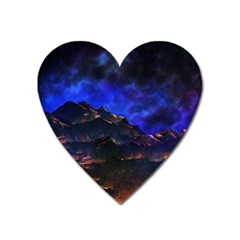 Landscape Sci Fi Alien World Heart Magnet by Pakrebo