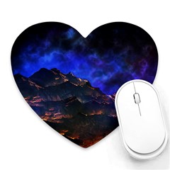 Landscape Sci Fi Alien World Heart Mousepads by Pakrebo