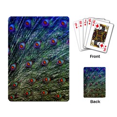 Peacock Feathers Colorful Feather Playing Cards Single Design by Pakrebo