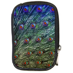 Peacock Feathers Colorful Feather Compact Camera Leather Case by Pakrebo