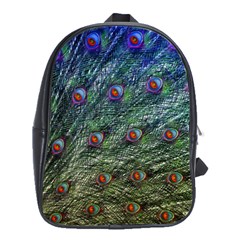 Peacock Feathers Colorful Feather School Bag (large) by Pakrebo