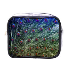 Peacock Feathers Colorful Feather Mini Toiletries Bag (one Side)