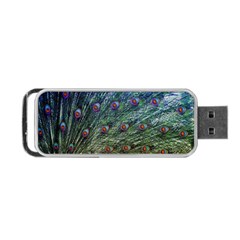 Peacock Feathers Colorful Feather Portable Usb Flash (one Side) by Pakrebo