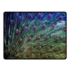 Peacock Feathers Colorful Feather Double Sided Fleece Blanket (small)  by Pakrebo