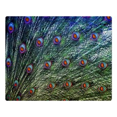 Peacock Feathers Colorful Feather Double Sided Flano Blanket (large)  by Pakrebo