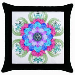 Lotus Flower Bird Metatron S Cube Throw Pillow Case (black) by Pakrebo