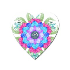 Lotus Flower Bird Metatron S Cube Heart Magnet by Pakrebo