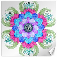 Lotus Flower Bird Metatron S Cube Canvas 16  X 16  by Pakrebo