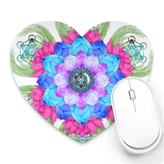 Lotus Flower Bird Metatron S Cube Heart Mousepads by Pakrebo