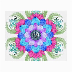 Lotus Flower Bird Metatron S Cube Small Glasses Cloth (2-side) by Pakrebo