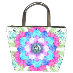 Lotus Flower Bird Metatron S Cube Bucket Bag by Pakrebo