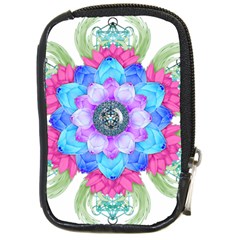 Lotus Flower Bird Metatron S Cube Compact Camera Leather Case by Pakrebo