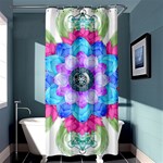 Lotus Flower Bird Metatron S Cube Shower Curtain 36  x 72  (Stall)  Curtain(36 X72 ) - 33.26 x66.24  Curtain(36 X72 )