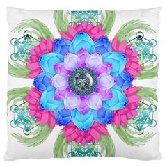 Lotus Flower Bird Metatron S Cube Large Cushion Case (one Side) by Pakrebo