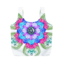 Lotus Flower Bird Metatron S Cube Full Print Recycle Bag (m) by Pakrebo