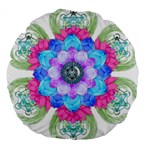 Lotus Flower Bird Metatron S Cube Large 18  Premium Flano Round Cushions Front